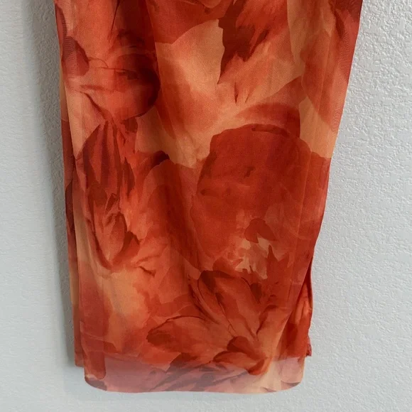 Orange floral tie dye strapless maxi dress - Picture 3 of 7